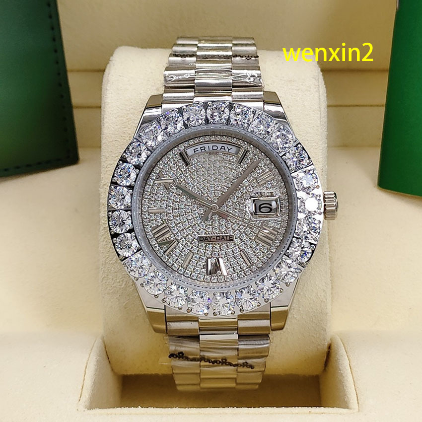 Classic men's watch luxury 44mm mechanical automatic stainless steel bezel large drill full drill dial Roman numerals, Box
Classic men's watch luxury 44mm mechanical automatic stainless steel bezel large drill full drill dial Roman numerals, Box