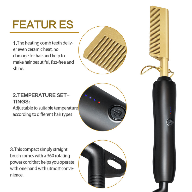 Hair Straightener Multifunctional Comb Electric Comb and Curling Iron Wet and Dry Flat Iron Hair Straightening Brush 220623