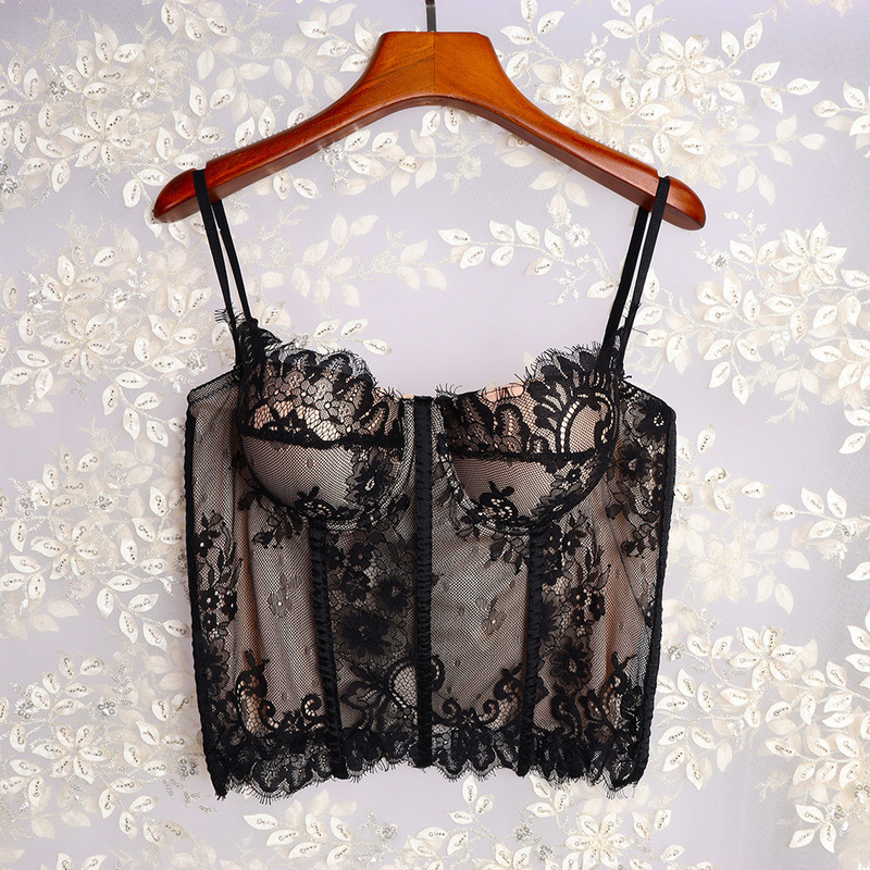 Summer Thin Brassiere Women's Sexy Lace Camisole Corset Female Breathable Intimates Underwear Girl Mesh Tank Tops Y1473 220325