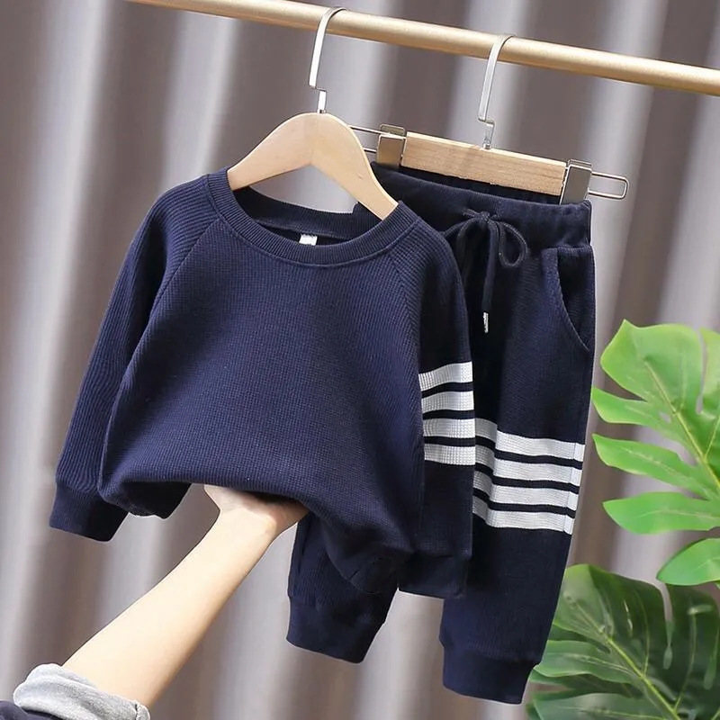Spring Tracksuit for Children Solid Kids Clothes Long Sleeve Toddler Kid Clothing Sets Cotton Girl Boys Sportswear 1-7years 220507
