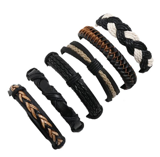 Cotton rope Series Men woman cowhide Bracelet DIY Beaded Strands black brown Multiple shares Braid Combination suit Bracelet 6styles/1set
Cotton rope Series Men woman cowhide Bracelet DIY Beaded Strands black brown Multiple shares Braid Combination suit Bracelet 6styles/1set