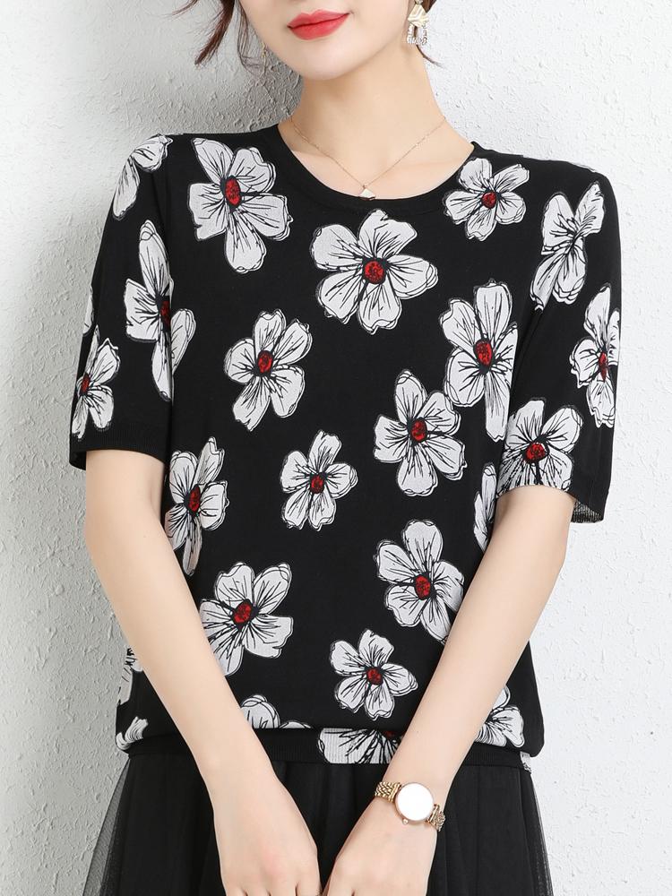 Women's Sweaters Women Summer Short Sleeve Pullovers 2022 Harajuku Jumper Crop Top Casual Floral Print Thin Knitted T ShirtWomen's, Style 2
Women's Sweaters Women Summer Short Sleeve Pullovers 2022 Harajuku Jumper Crop Top Casual Floral Print Thin Knitted T ShirtWomen's, Style 2