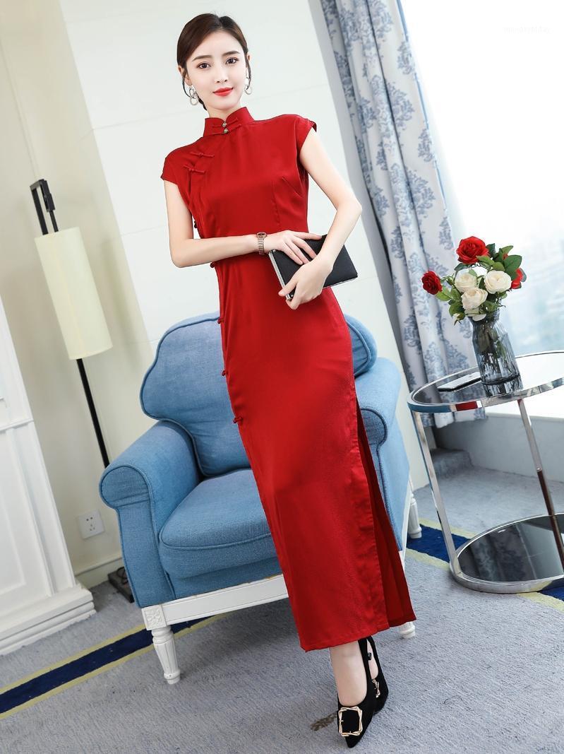 Ethnic Clothing Elegant Women's Chinese Wedding Cheongsam Red Evening Long Dress Satin Classic Vintage Oriental Modern Hanfu Qipao Party Dre
Ethnic Clothing Elegant Women's Chinese Wedding Cheongsam Red Evening Long Dress Satin Classic Vintage Oriental Modern Hanfu Qipao Party Dre