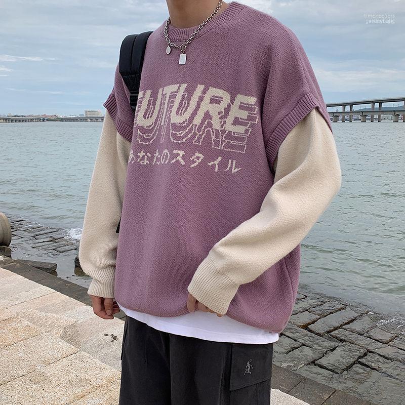 Autumn And Winter Youth Korean Personality Pattern Stitching Fake Two-piece Sweater Casual Fashion Pullover Men's Sweaters Time22, Black
Autumn And Winter Youth Korean Personality Pattern Stitching Fake Two-piece Sweater Casual Fashion Pullover Men's Sweaters Time22, Black