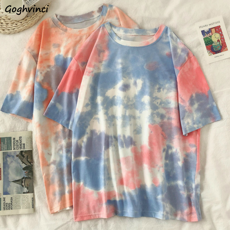 Short Sleeve Tshirts Women Tiedye Oneck Chic Unisex Tees Teens Schoolgirls Harajuku High Street Ulzzang Tops Summer 220615, 19164pink
Short Sleeve Tshirts Women Tiedye Oneck Chic Unisex Tees Teens Schoolgirls Harajuku High Street Ulzzang Tops Summer 220615, 19164pink