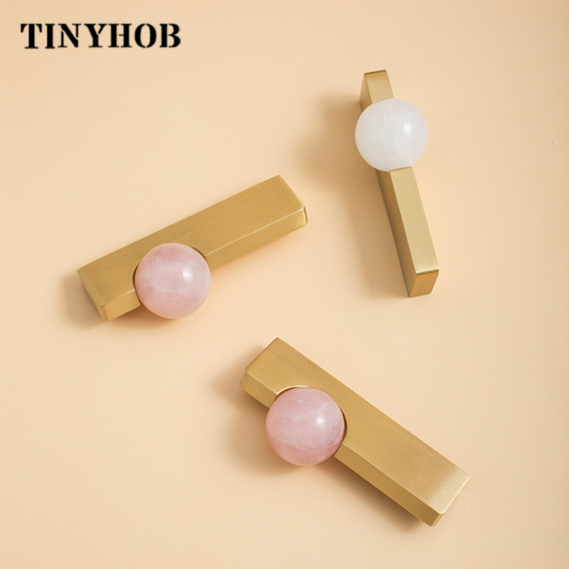 White Crystal Ball And Brass Drawer Knobs Furniture Handles Cupboard Drawer Pull Kitchen Cabinet Door Wardrobe Handles Hardware