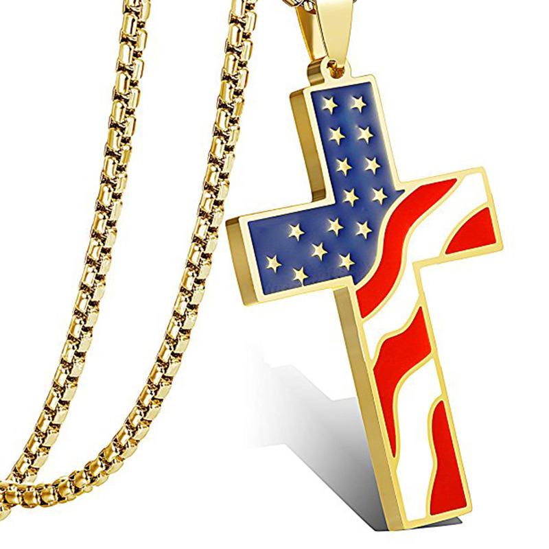 Stainless Steel American Flag Cross Necklace For Men Women Punk USA Flag Geometric Pendant Men's Women's Necklaces Jewelry
Stainless Steel American Flag Cross Necklace For Men Women Punk USA Flag Geometric Pendant Men's Women's Necklaces Jewelry
