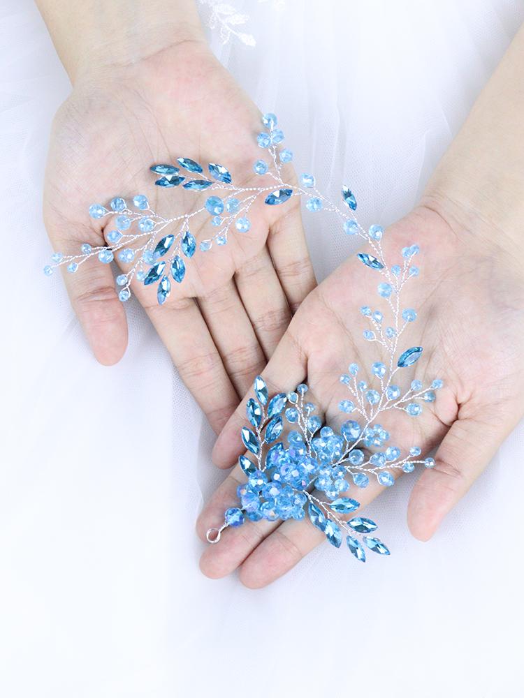 Headpieces Romantic Bridal Headbands Blue Crystal Hairband Rhinestone Women Wedding Accessories For Party Bride Headdress Diadem
Headpieces Romantic Bridal Headbands Blue Crystal Hairband Rhinestone Women Wedding Accessories For Party Bride Headdress Diadem