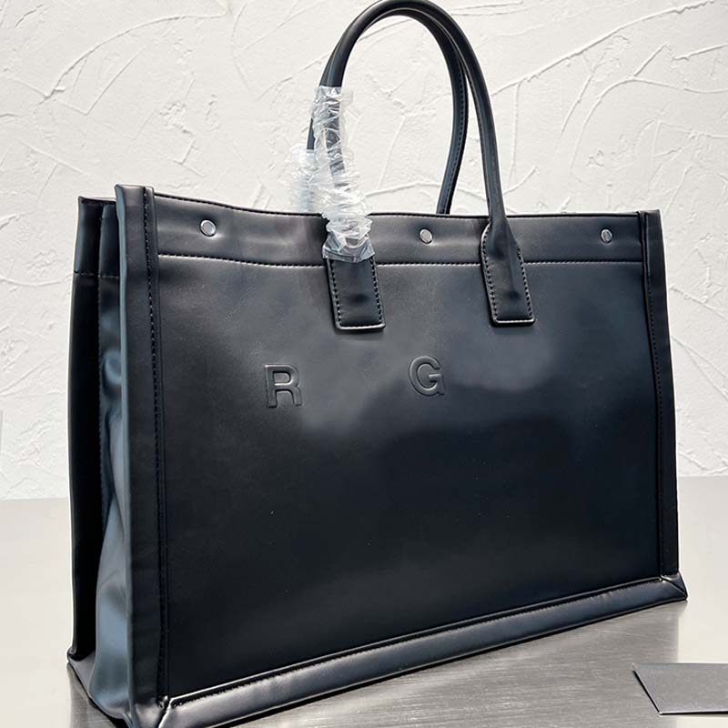 Women Black Tote Shopping Bag Men Handbag Genuine Leather Rive Gauche Fahsion Letters Large Capacity Pocket Travel Beach Handbags 48cm
Women Black Tote Shopping Bag Men Handbag Genuine Leather Rive Gauche Fahsion Letters Large Capacity Pocket Travel Beach Handbags 48cm