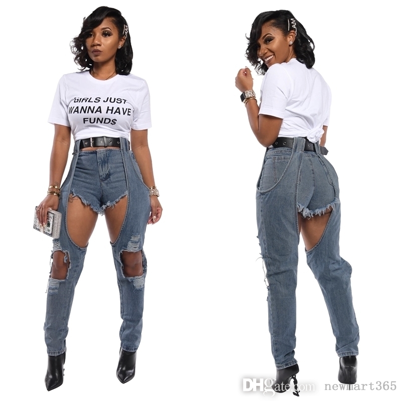 2022 Women Hollow Out Jeans Fashion Hole Length Splicing Denim Pants Designer Trousers Without Belt, Light blue
2022 Women Hollow Out Jeans Fashion Hole Length Splicing Denim Pants Designer Trousers Without Belt, Light blue