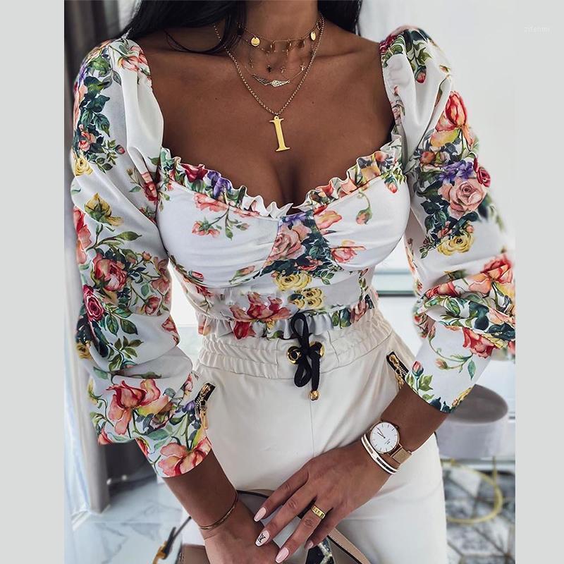 Women' Blouses & Shirts Elegant Long Puff Sleeve Square Collar Blouse Women Lace Ruffle Trim Floral Short Office Lady Slim Fit Flowers Crop, Multi
Women' Blouses & Shirts Elegant Long Puff Sleeve Square Collar Blouse Women Lace Ruffle Trim Floral Short Office Lady Slim Fit Flowers Crop, Multi