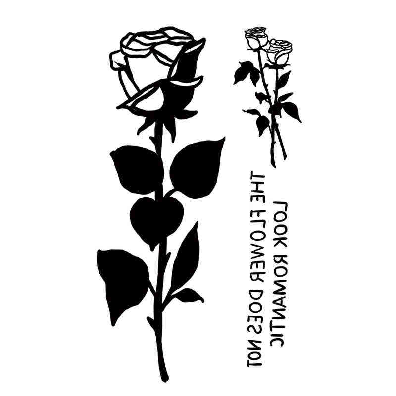 NXY Temporary Tattoo 1pcs Stickers Men Women Waterproof Flower Rose Moon Butterfly Water Transfer Body Hand Art 0330