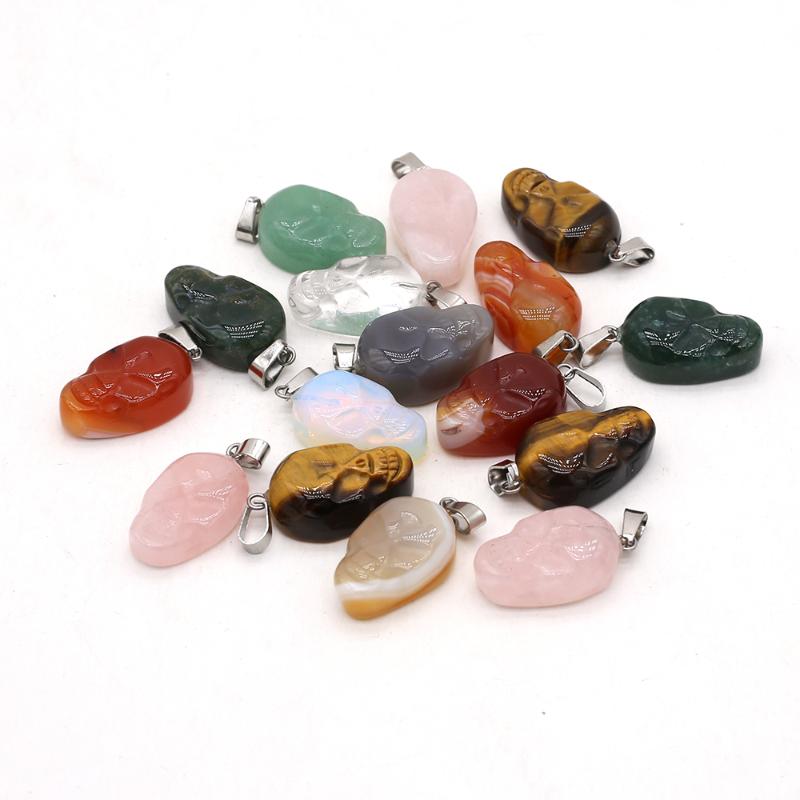 Pendant Necklaces 5pcs Skull Shape Natural Stone Mix Color Agates Charms For DIY Jewerly Necklace Making 26x32mm
Pendant Necklaces 5pcs Skull Shape Natural Stone Mix Color Agates Charms For DIY Jewerly Necklace Making 26x32mm