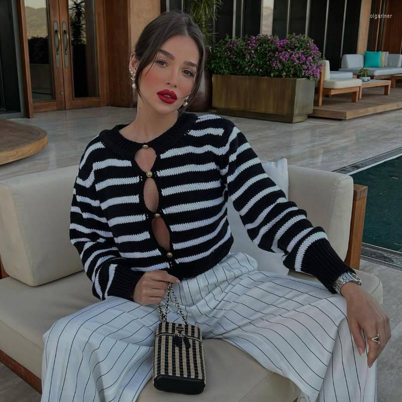 Women' Knits & Tees Striped Short Navel Knit Top Y2K Sweater Casual Hollow Versatile Pullover WomenWomen' Olga22, Black and white
Women' Knits & Tees Striped Short Navel Knit Top Y2K Sweater Casual Hollow Versatile Pullover WomenWomen' Olga22, Black and white