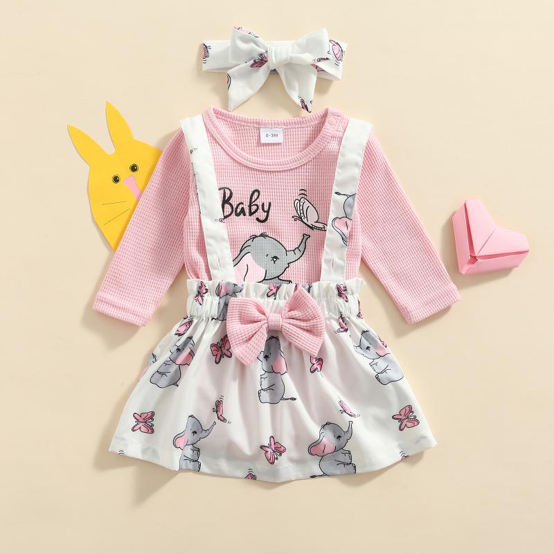 Clothing Sets 3pcs Infant Baby Girls Autumn Clothes 0-18M Cartoon Elephant Printed Long Sleeve Romper Tops Suspender SkirtClothing
Clothing Sets 3pcs Infant Baby Girls Autumn Clothes 0-18M Cartoon Elephant Printed Long Sleeve Romper Tops Suspender SkirtClothing