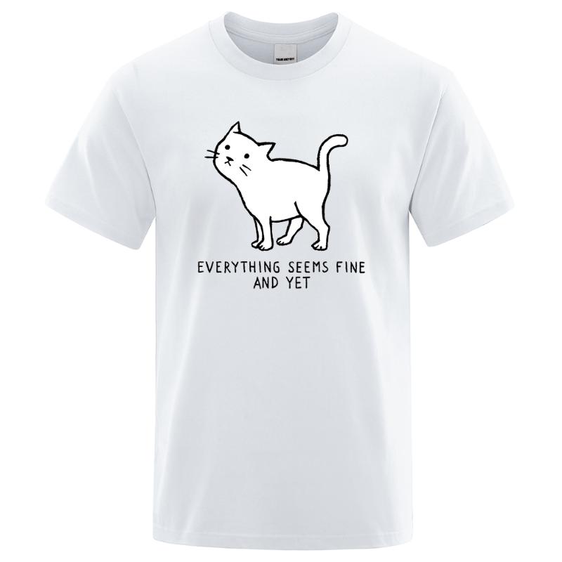 Men's T-Shirts Men O-Neck Brand Tees Shirts White Cat Looking Up At The Sky Print Male T Oversize Casual Clothes Loose, Black
Men's T-Shirts Men O-Neck Brand Tees Shirts White Cat Looking Up At The Sky Print Male T Oversize Casual Clothes Loose, Black
