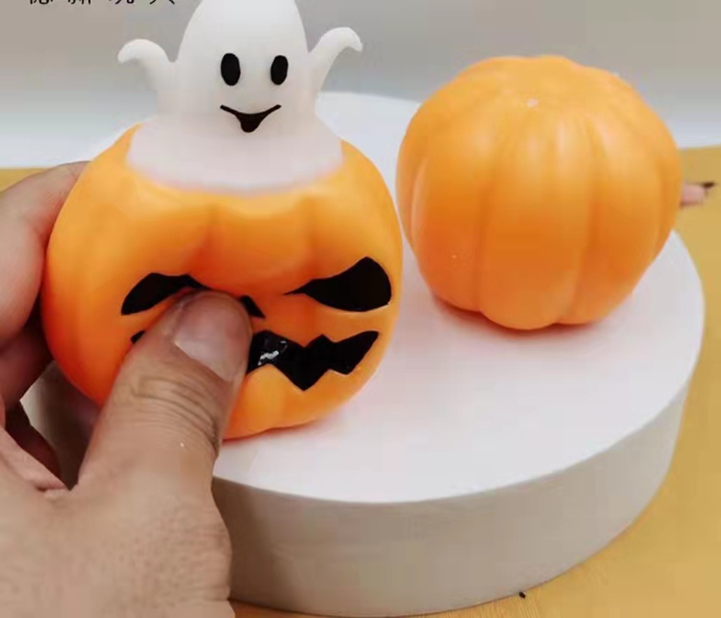 Fidget Toys Squishy Vent Toy New Pumpkin Cup Halloween Pumpkin Ghost Squeeze Music TPR Decompression