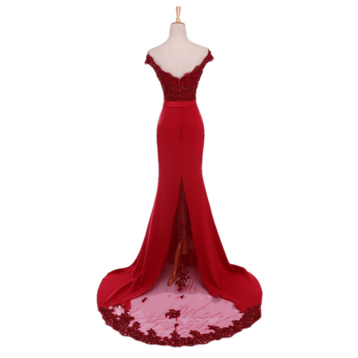 New Real Picture Mermaid Evening Dress 2022 Beaded Slim Satin Long Prom Dresses With Appliques Off Shoulder Engagement Guest Dress Elegant Women Forma