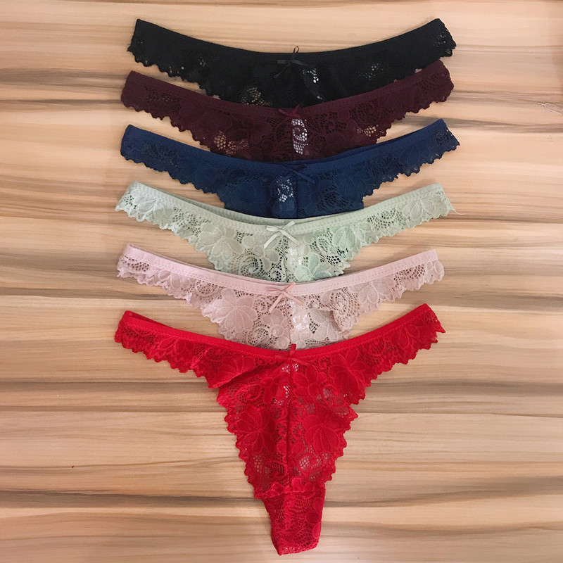 a Pack Ladies Lace Thong Panties Women G Strings Sexy Lingerie Femme Transparent Underwear For Female Solid Tanga Mujer 220511