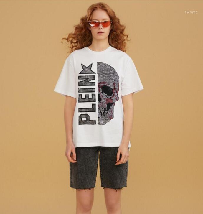 Women' T-Shirt Women Drilling Summer Girls Casual Skulls Short Sleeve Loose Tshirt Tops Femme Rhinestone Street Wear, Black
Women' T-Shirt Women Drilling Summer Girls Casual Skulls Short Sleeve Loose Tshirt Tops Femme Rhinestone Street Wear, Black