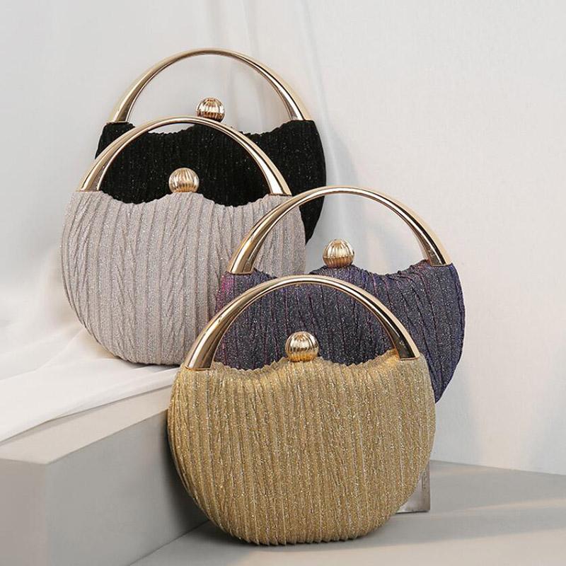 Evening Bags Round Pleated Clutches Luxury Handbags For Women Elegant Wedding Shoulder Bag Gold Party Silver Small Purse B447, Purple
Evening Bags Round Pleated Clutches Luxury Handbags For Women Elegant Wedding Shoulder Bag Gold Party Silver Small Purse B447, Purple