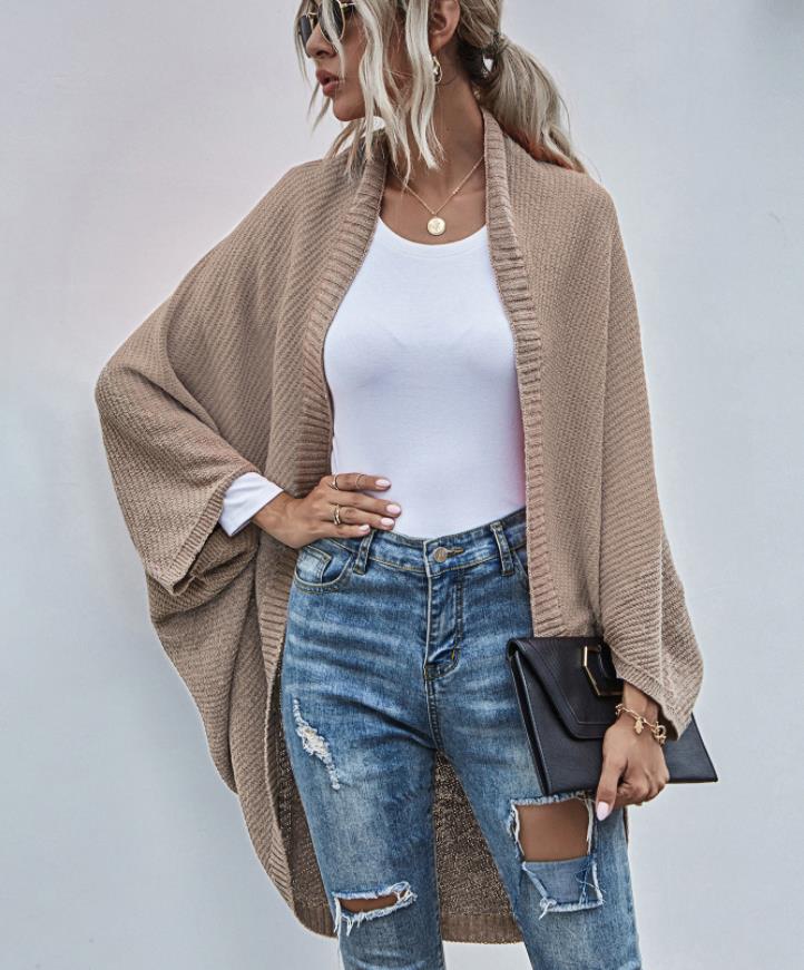 Cardigan Sweaters Womens Oversized Open Front Batwing Knit Long Outwear Slouchy Wrap Tops S M L XL