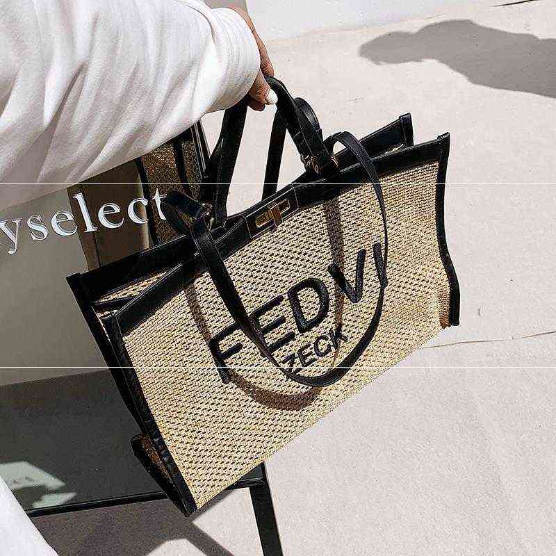 5A Beach Bags One Shoulder High-capacity Straw Bag Fashion Tote Women's Versatile Portable Weaving Season, Black
5A Beach Bags One Shoulder High-capacity Straw Bag Fashion Tote Women's Versatile Portable Weaving Season, Black
