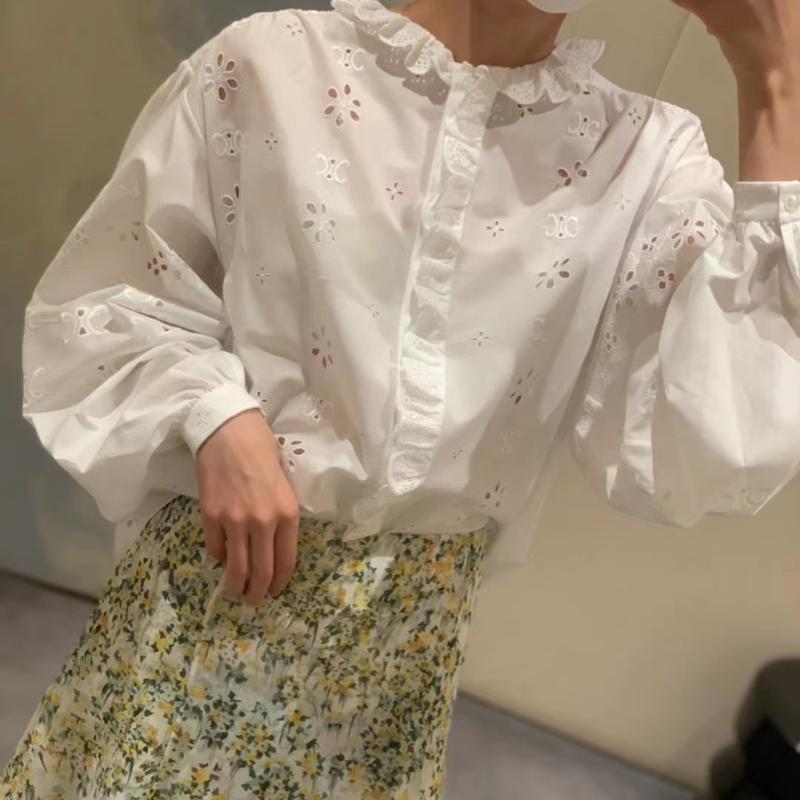 Women' Blouses & Shirts Women Shirt 2022 Prefall Vintage Light Ripe Thin Hollow Embroidery Lace Pure White
Women' Blouses & Shirts Women Shirt 2022 Prefall Vintage Light Ripe Thin Hollow Embroidery Lace Pure White