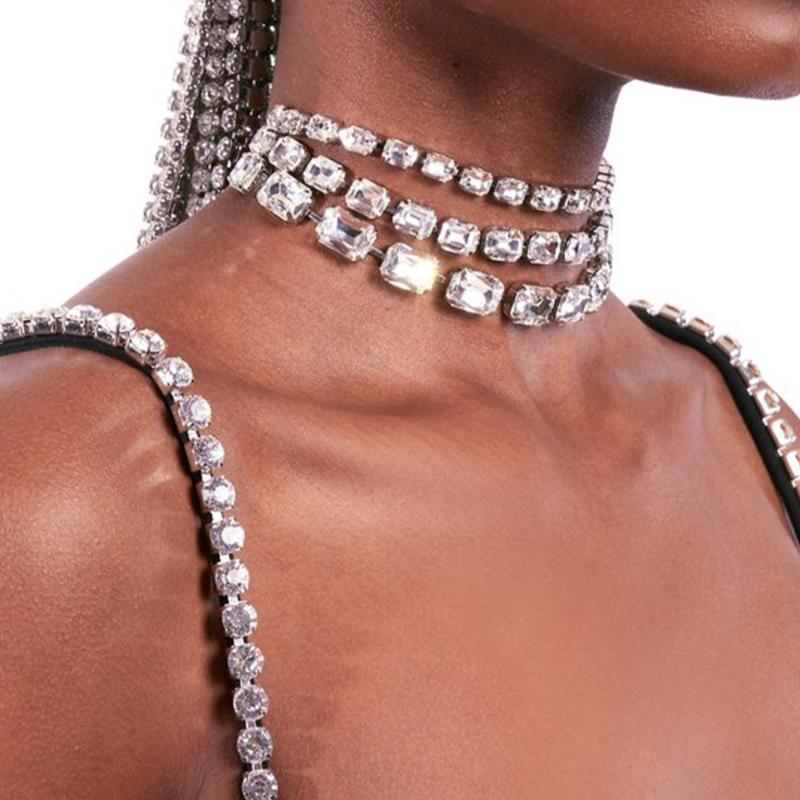 Chokers Large Rhinestone Necklace Fashion Jewelry For Women Party Holiday Gifts Multi Row Crystal Collar Choker NecklaceChokers
Chokers Large Rhinestone Necklace Fashion Jewelry For Women Party Holiday Gifts Multi Row Crystal Collar Choker NecklaceChokers