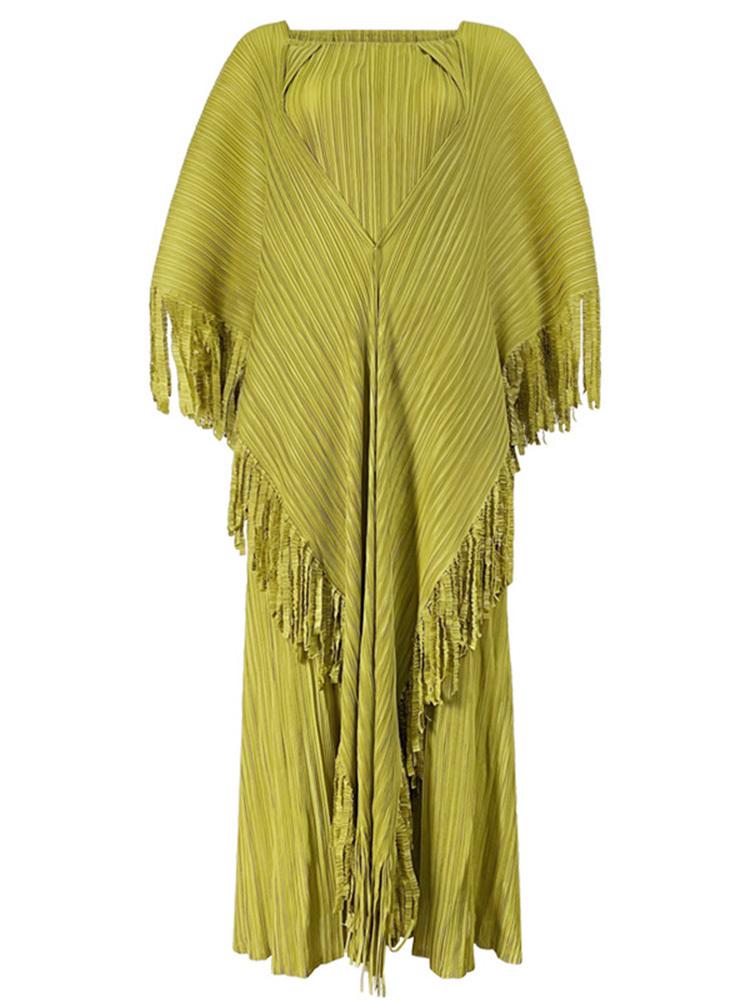 Casual Dresses Women Pleated Dress Cloak Tassel Super Long Length Soild High Elastic Elegant Style Straight 2022 Summer Fashion 15AB885Casua, Black
Casual Dresses Women Pleated Dress Cloak Tassel Super Long Length Soild High Elastic Elegant Style Straight 2022 Summer Fashion 15AB885Casua, Black