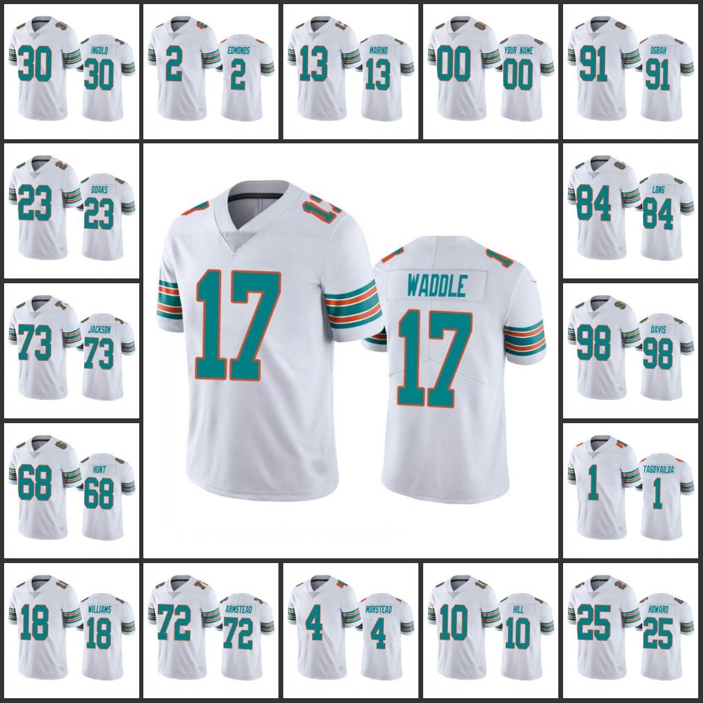 Miami''Dolphins''Men #1 Tua Tagovailoa 10 Tyreek Hill 13 Dan Marino 17 Jaylen Waddle 25 Xavien Howard Women Youth Custom White Vapor Limited Jersey
Miami''Dolphins''Men #1 Tua Tagovailoa 10 Tyreek Hill 13 Dan Marino 17 Jaylen Waddle 25 Xavien Howard Women Youth Custom White Vapor Limited Jersey