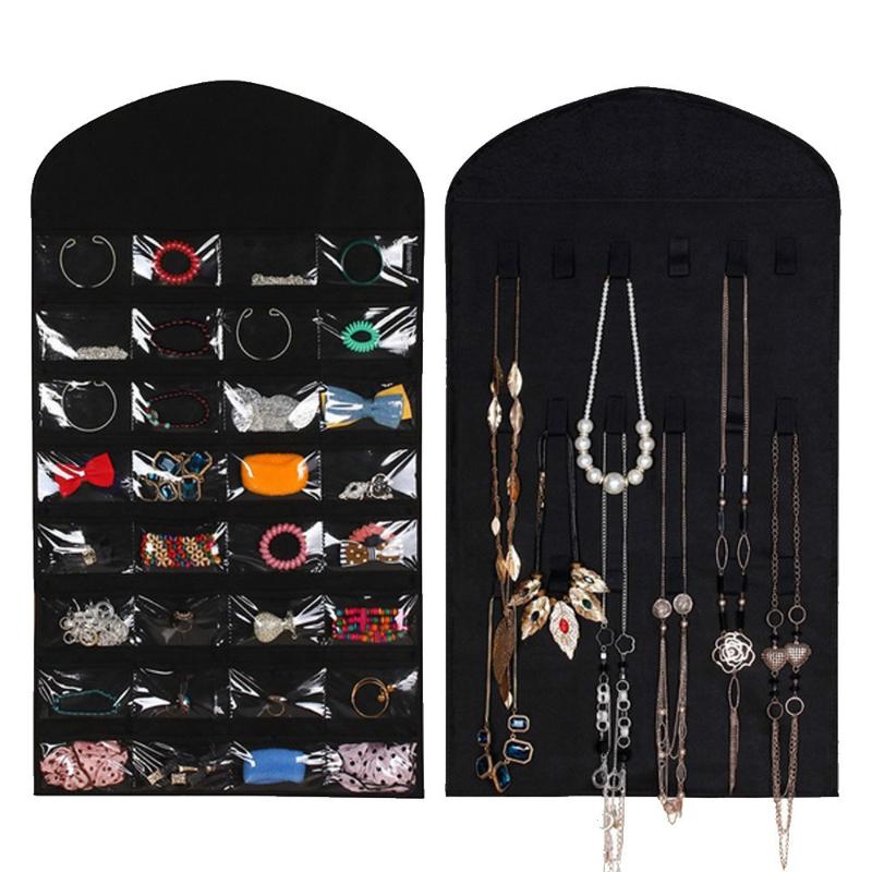 Storage Bags 32 Pockets 18 Hook Loops & Hanger Hanging Jewelry Organizer Holder Bag Earrings Display Pouch Makeup
Storage Bags 32 Pockets 18 Hook Loops & Hanger Hanging Jewelry Organizer Holder Bag Earrings Display Pouch Makeup