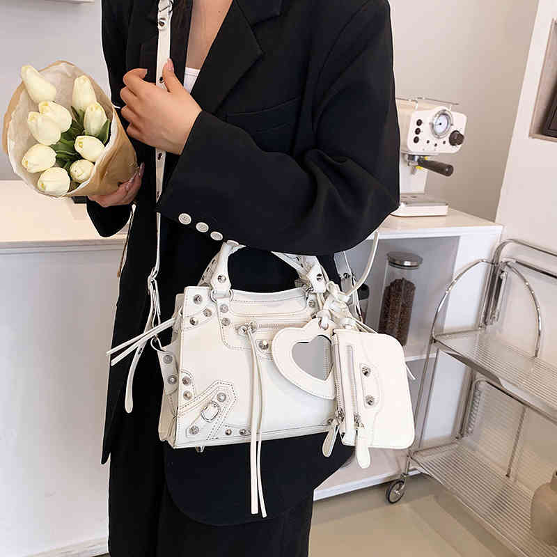 Handbags 70% Off Folding rivet locomotive bag 2022 new armpit Tote Bag sling one Shoulder Messenger women's Purs, White
Handbags 70% Off Folding rivet locomotive bag 2022 new armpit Tote Bag sling one Shoulder Messenger women's Purs, White