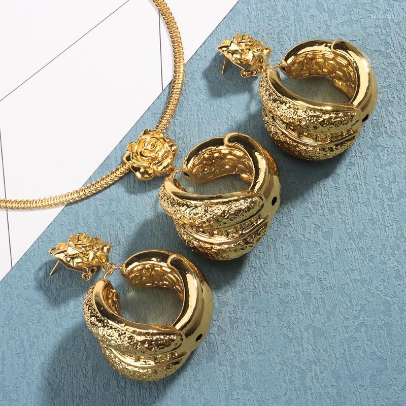 Earrings & Necklace Luxury Dubai Jewelry Sets For Women Large Pendant Necklac Set Beautiful Wedding Party Gift 18k Gold Glate SEarrings, As pic
Earrings & Necklace Luxury Dubai Jewelry Sets For Women Large Pendant Necklac Set Beautiful Wedding Party Gift 18k Gold Glate SEarrings, As pic