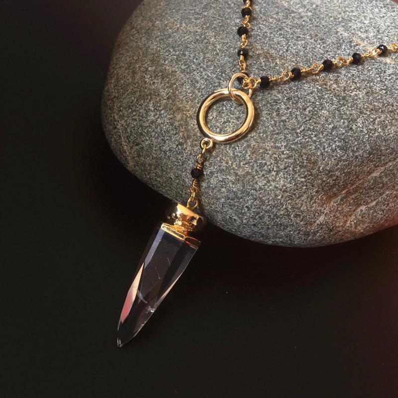 Chains Natural Clear Quartz Neckace Healing Crystal Piont With 16/18Inches Black Beads Winding Chain Jewelry NC405 5Pieces/LotChains
Chains Natural Clear Quartz Neckace Healing Crystal Piont With 16/18Inches Black Beads Winding Chain Jewelry NC405 5Pieces/LotChains