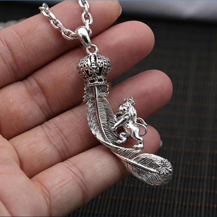 Pendant Necklaces Solid Silver 925 Lion Crown Feather Charms For Necklace Men Women DIY Accessory Vintage Real Sterling JewelryPendant Neckl
Pendant Necklaces Solid Silver 925 Lion Crown Feather Charms For Necklace Men Women DIY Accessory Vintage Real Sterling JewelryPendant Neckl