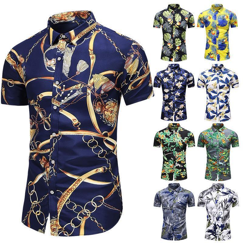 Floral Print Men's Hawaiian Shirts Beach Vacation Casual Mens Fashion Short-sleeved Slim Fit Shirt Plus Size, As photo
Floral Print Men's Hawaiian Shirts Beach Vacation Casual Mens Fashion Short-sleeved Slim Fit Shirt Plus Size, As photo