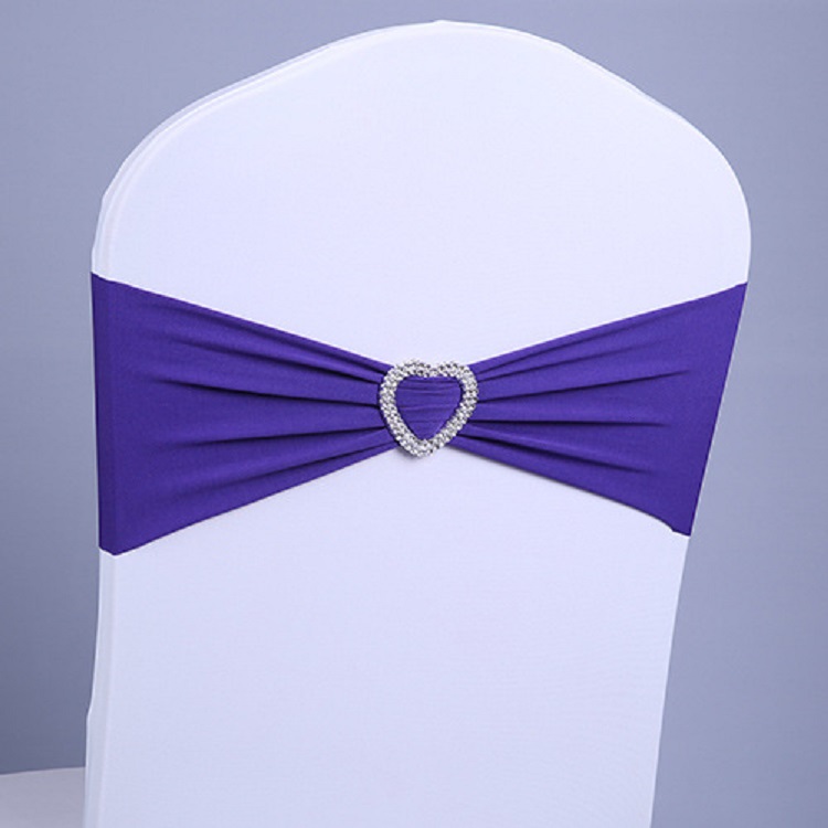 Chair Covers 100 pcs Spandex Lycra Sashes Elastic Satin Chair Bands with Buckle for Wedding Cover Bows Wholesale
