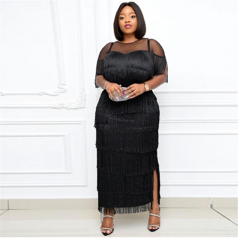 Plus Size Dresses Dress Sexy See-through Mesh Stitching Fringed High Waist Large Slim Casual Bag Hip Party DressesPlus, Black
Plus Size Dresses Dress Sexy See-through Mesh Stitching Fringed High Waist Large Slim Casual Bag Hip Party DressesPlus, Black