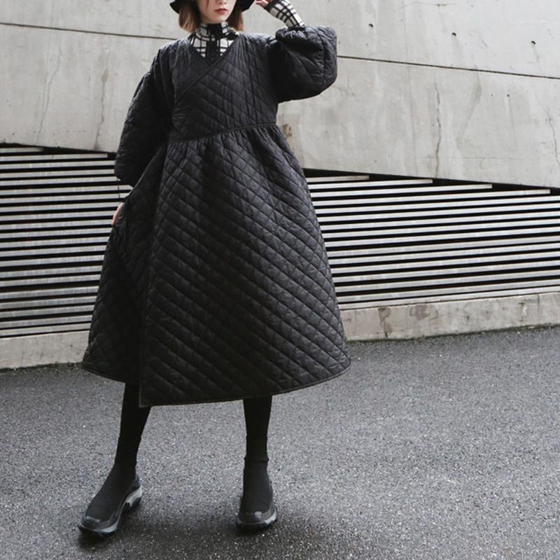 Women' Down & Parkas Womens Vintage Checks Cotton Padded Quilted V Neck Lantern Sleeves Dresses Coat Outwear Long Oversize Black Luci22
Women' Down & Parkas Womens Vintage Checks Cotton Padded Quilted V Neck Lantern Sleeves Dresses Coat Outwear Long Oversize Black Luci22