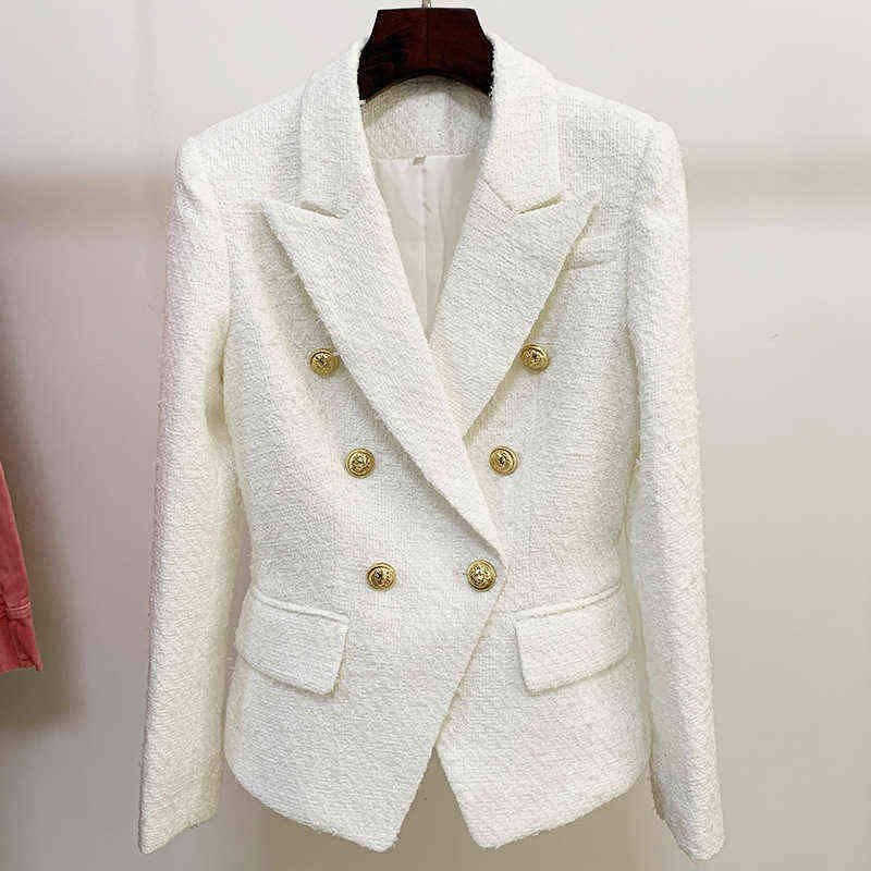White Tweed Wool Blazer Women 2021 Autumn Winter New Female Jackets Jacket Gold Button Double Breasted Slim Formal Blazers Suit J220813, White coat
White Tweed Wool Blazer Women 2021 Autumn Winter New Female Jackets Jacket Gold Button Double Breasted Slim Formal Blazers Suit J220813, White coat