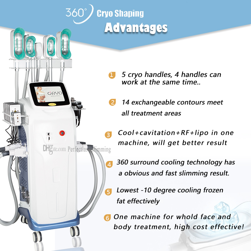 CE Cryolipolysis body contouring machine fat freezing 360 cryo liposuction equipment lipo laser slimming machines 2 years warranty