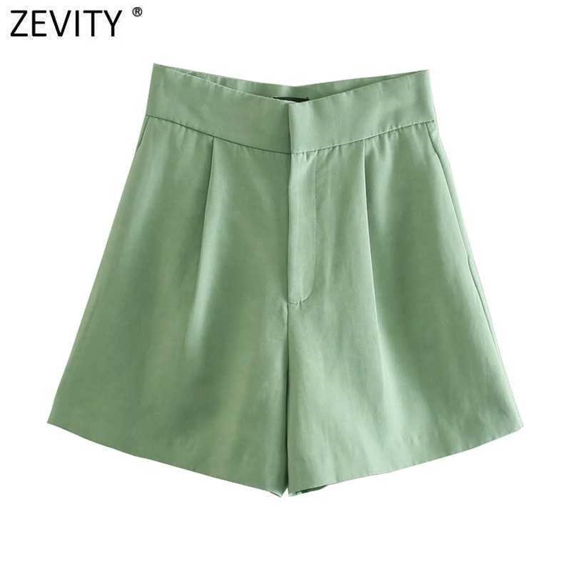 Zevity Women Fashion Solid Color Pleat Design Bermuda Shorts Female Chic Zipper Fly Casual Slim Pantalone Cortos P1105 210603, Ly p1105
Zevity Women Fashion Solid Color Pleat Design Bermuda Shorts Female Chic Zipper Fly Casual Slim Pantalone Cortos P1105 210603, Ly p1105