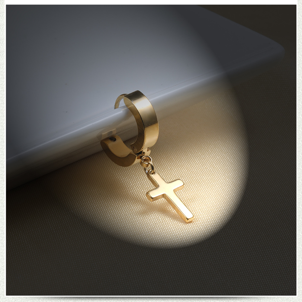 Fashion Stainless Steel Cross Earrings Dangle Punk Jewelry For Cool Women Girl Friendship Gifts Accessories