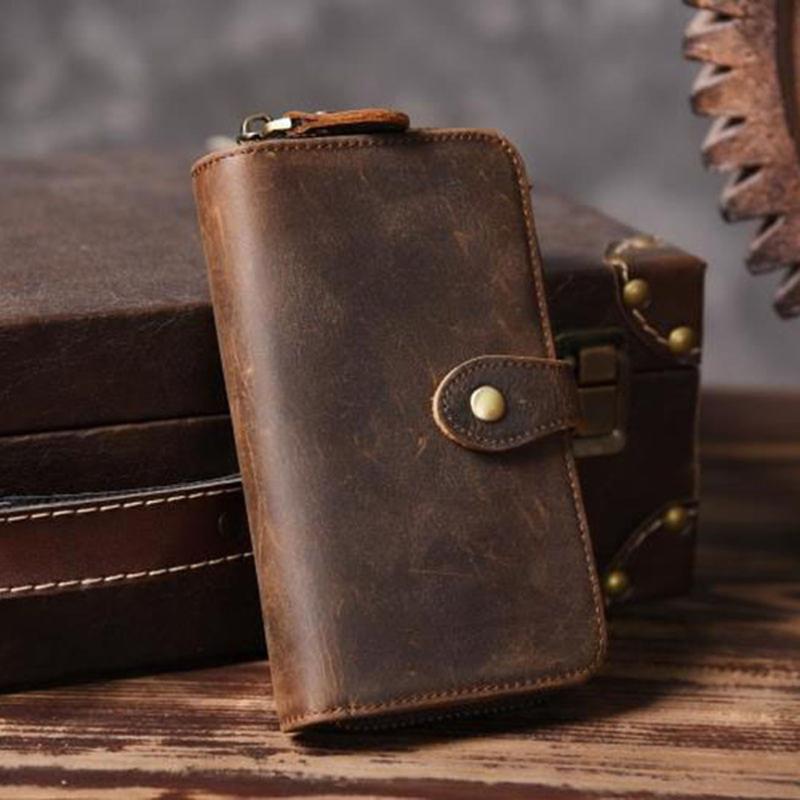 Wallets Vintage Crazy Horse Genuine Leather Men Wallet Purse Male Long Style Clutch Bag Coin Money ClipsWallets, Brown
Wallets Vintage Crazy Horse Genuine Leather Men Wallet Purse Male Long Style Clutch Bag Coin Money ClipsWallets, Brown