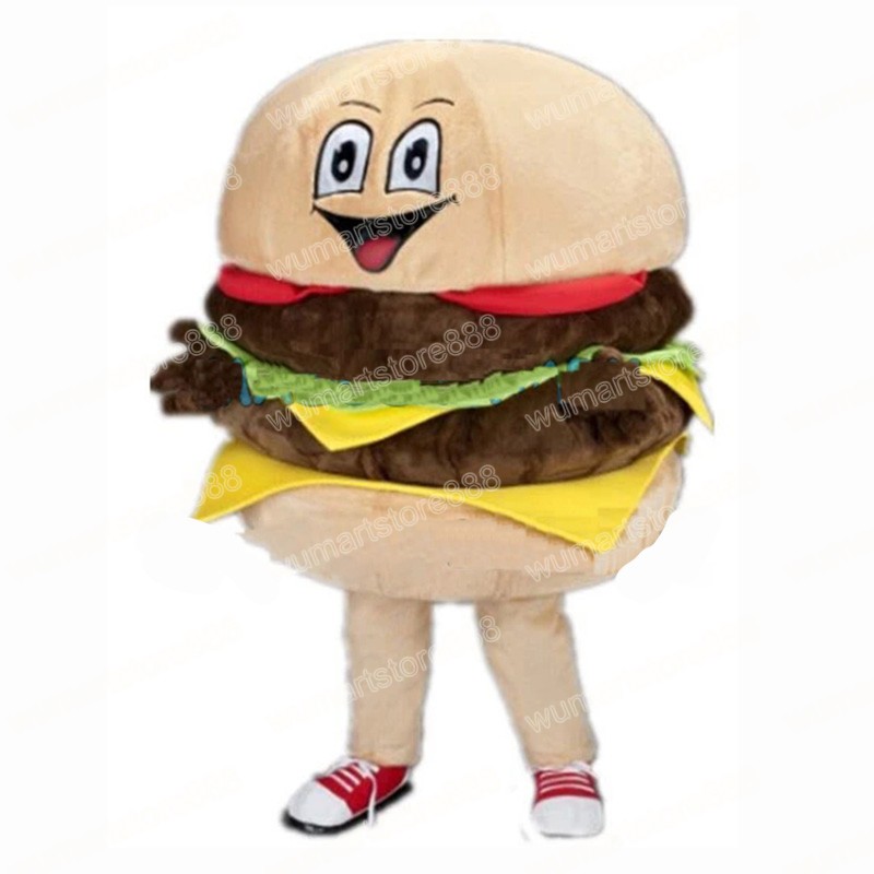Halloween Burger Mascot Costume Top quality Christmas Fancy Party Dress Cartoon Character Suit Carnival Unisex Adults Outfit