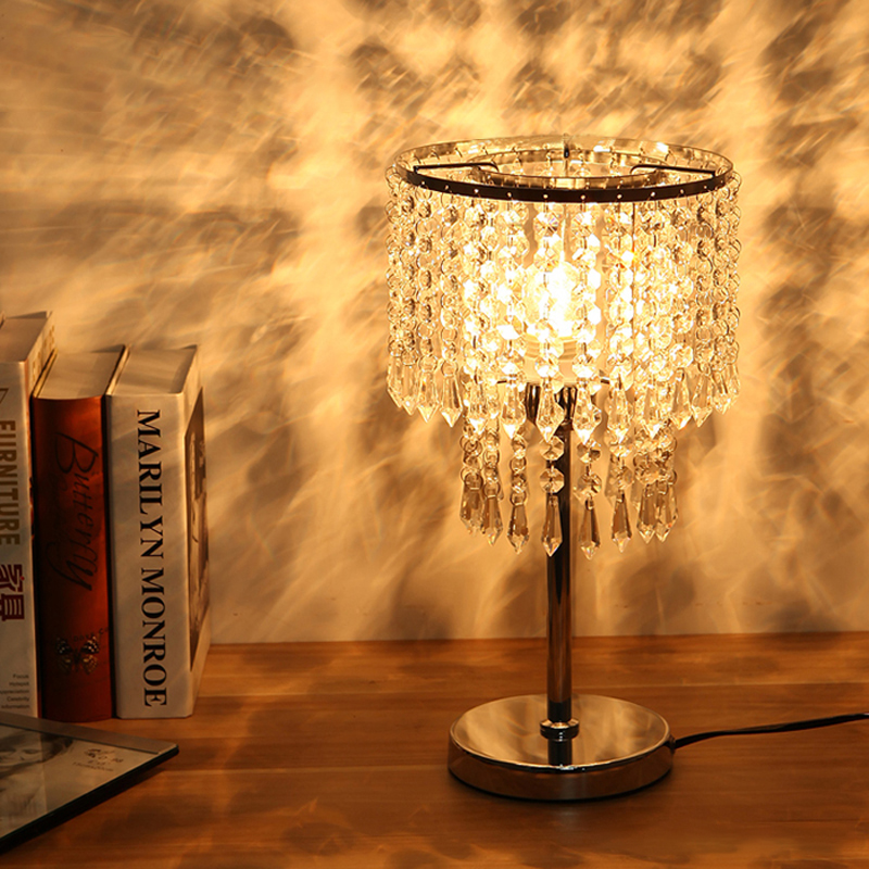 Bedroom bedside lamp, crystal desk lamp, home living room decoration lighting fixture