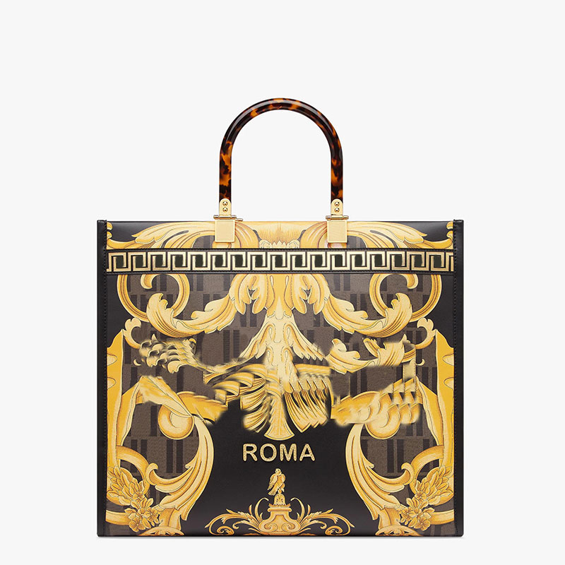 Sunshine Tote Shopping Bag Fashion Crossbody Shoulder Bags Handbag Women Vintage Letter Print Design Top Amber Handle Genuine Leather Travel Mini Totes Purses