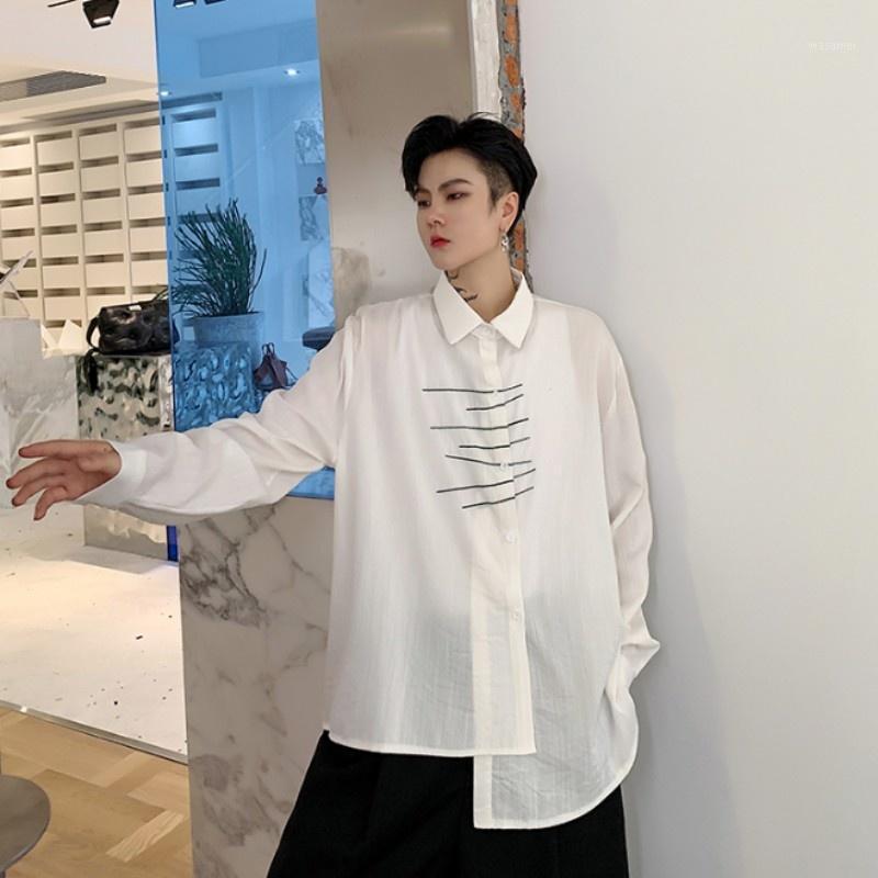Men' Casual Shirts Irregular Autumn Long Sleeve Men Designer Black White Embroidered Square Collar Loose Fit Tops Male
Men' Casual Shirts Irregular Autumn Long Sleeve Men Designer Black White Embroidered Square Collar Loose Fit Tops Male