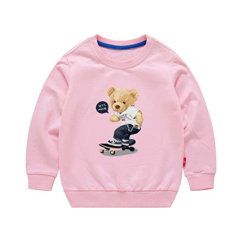 Hoodies & Sweatshirts Children Autumn Bear Sweatershirts Boys Girls Cotton Long 220824